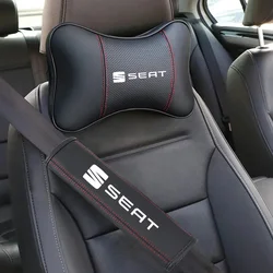 Universal Car Headrest Neck Pillow Seat Belt Shoulder Pads For Seat Ibiza FR Ateca Altea Leon Alhambra Exeo Arona Toledo Cupra