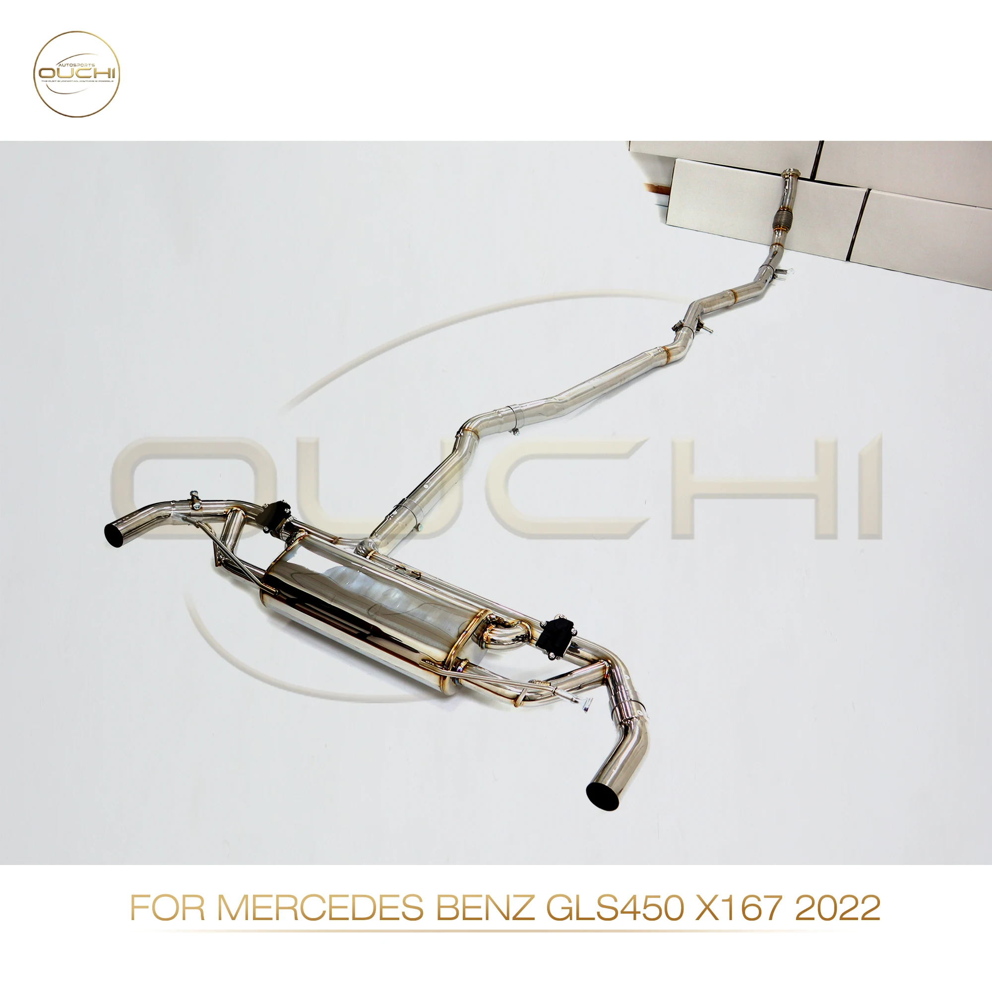 OUCHI Stainless Steel Exhaust System Performance Catback For Mercedes Benz GLS450 X167 2022 With valve