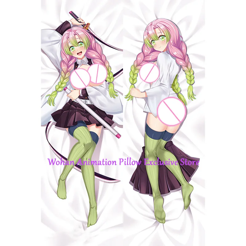 Dakimakura Anime Pillow Cover Mitsuri Kanroji Double Sided Print 2-Side Print Pillowcase Body Decoration