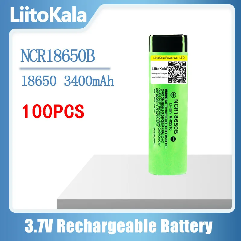 Wholesale LiitoKala 100% New Original NCR18650B 3.7 v 3400 mah 18650 Lithium Rechargeable Battery For Flashlight batteries