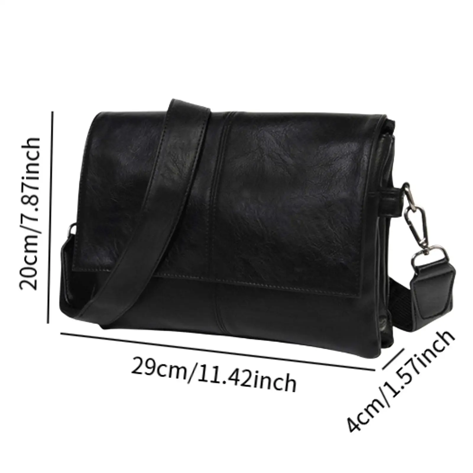 Mens Shoulder Bag Wallet Trendy Solid Color Satchel PU Leather Travel Purse Handbag for Travel Business Vacation Work Shopping