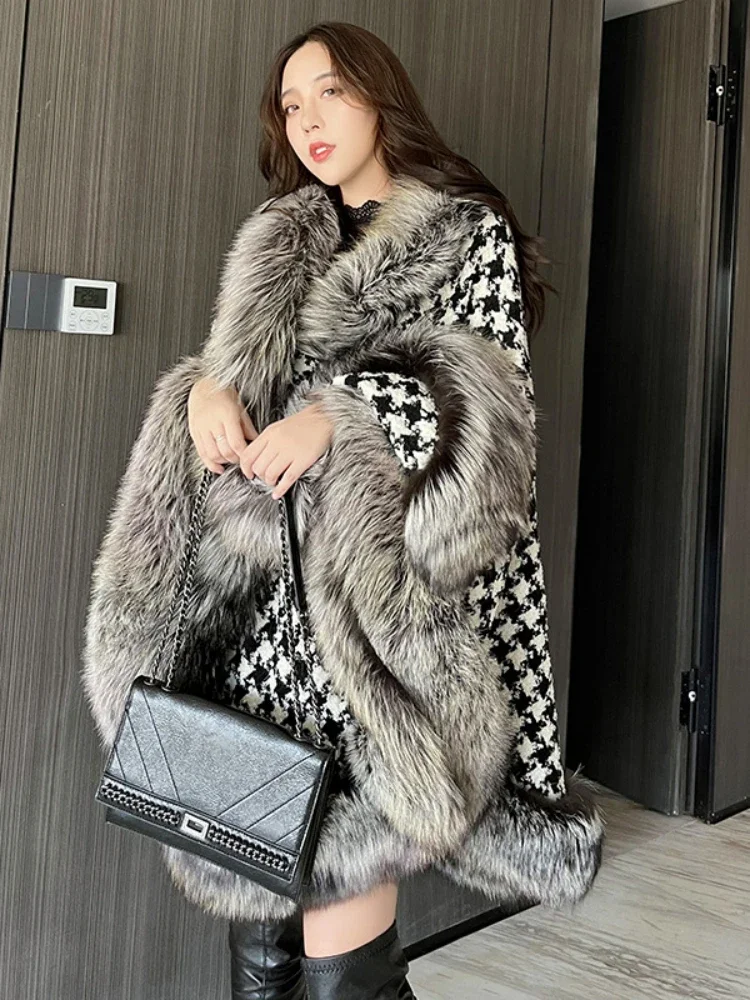 Plus Size Loose Faux Fur Jacket Women Thick Autumn Winter Korean Maxi Coat Long Warm Luxury Fur Parkas