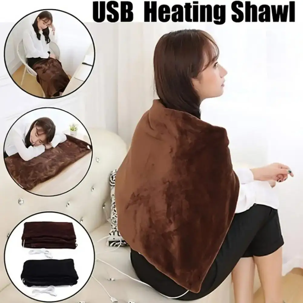 Winter Electric Blanket 3 Level Temperature Adjustment USB Charging Wrap-around Shawl Camping Travel Office Home Heating Blanket