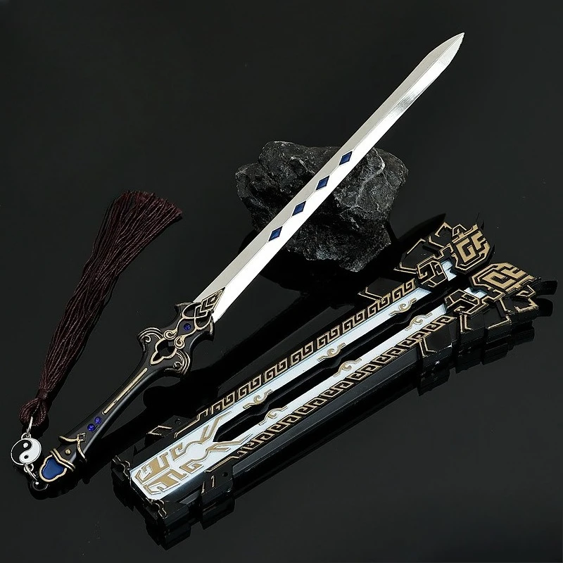 24 cm/9,45 pollici Periferiche di gioco Armi per arti marziali Pure Yang Spada in metallo con fodero Giocattolo Coltello Artigianato Ornamenti per il desktop Regali per ragazzi