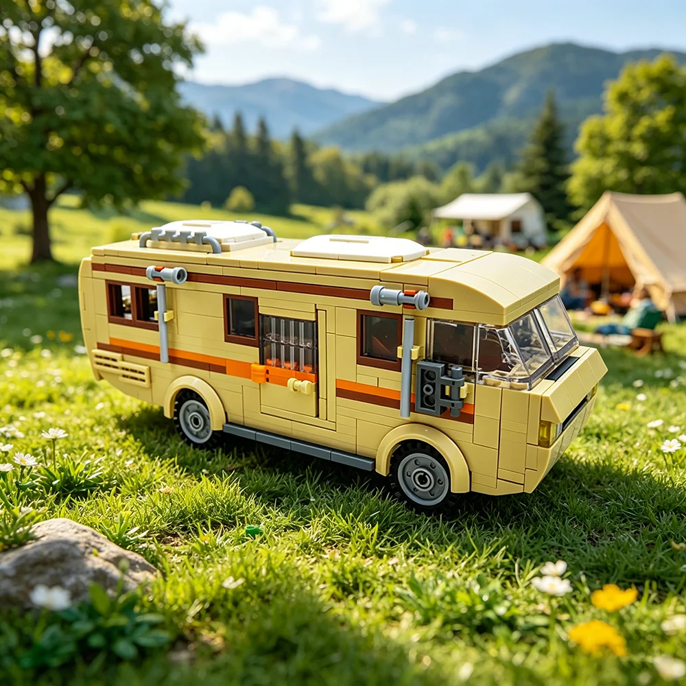 MOC 3D Coach Bus Blocks, DIY Road Trip Explorer Model, Parent Child Interactive Toy, Symbol Of Travel Freedom Adventure
