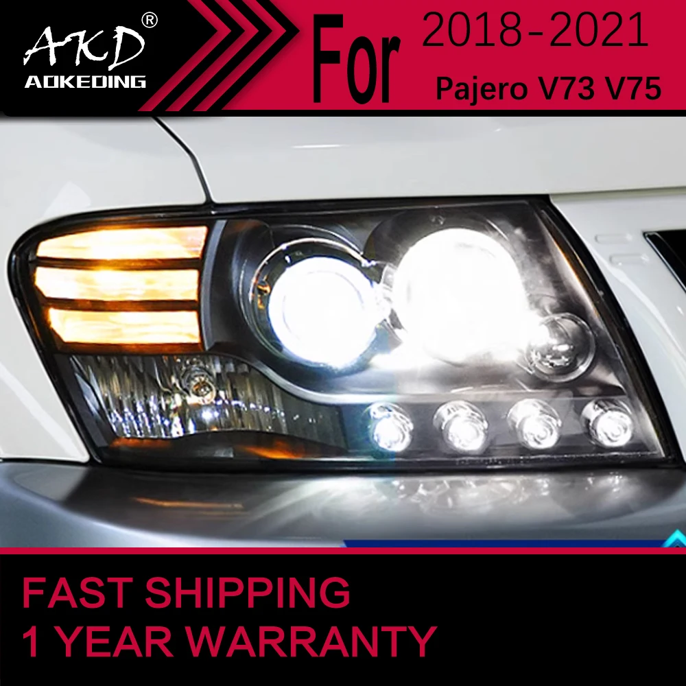 

Car Lights for Pajero V73 V75 LED Headlight 2004-2016 V77 Lamp Drl Projector Lens Automotive Accessories