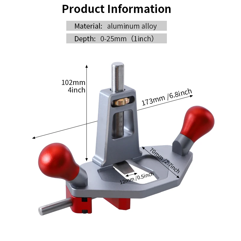 Router Planer Aluminum Handheld Flat Plane Bottom Edged Woodworking Planer for Tuning Joinery Cutting Dados Grooves Mortise