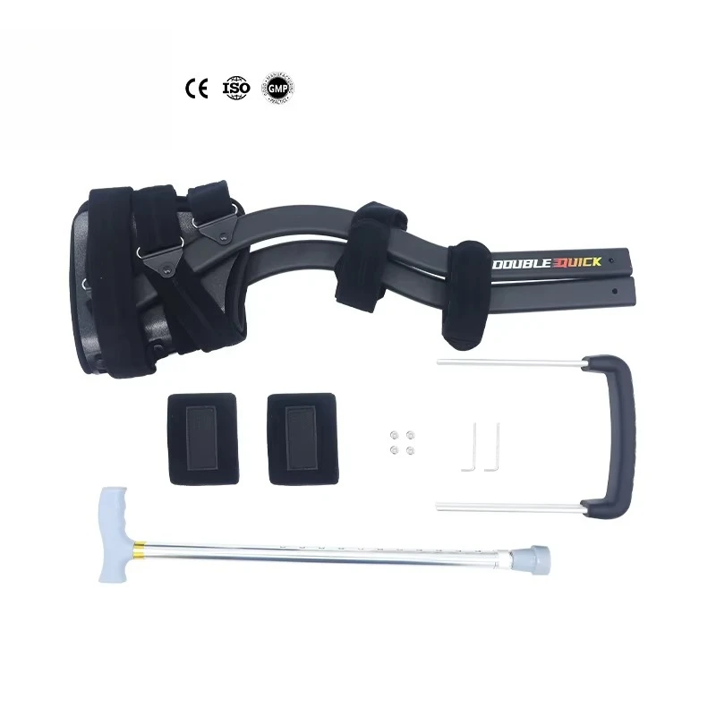Trending Adjustable Height Adult Single Leg Support Hands Free Aluminum Alloy Crutch Multifunctional Knee Walker