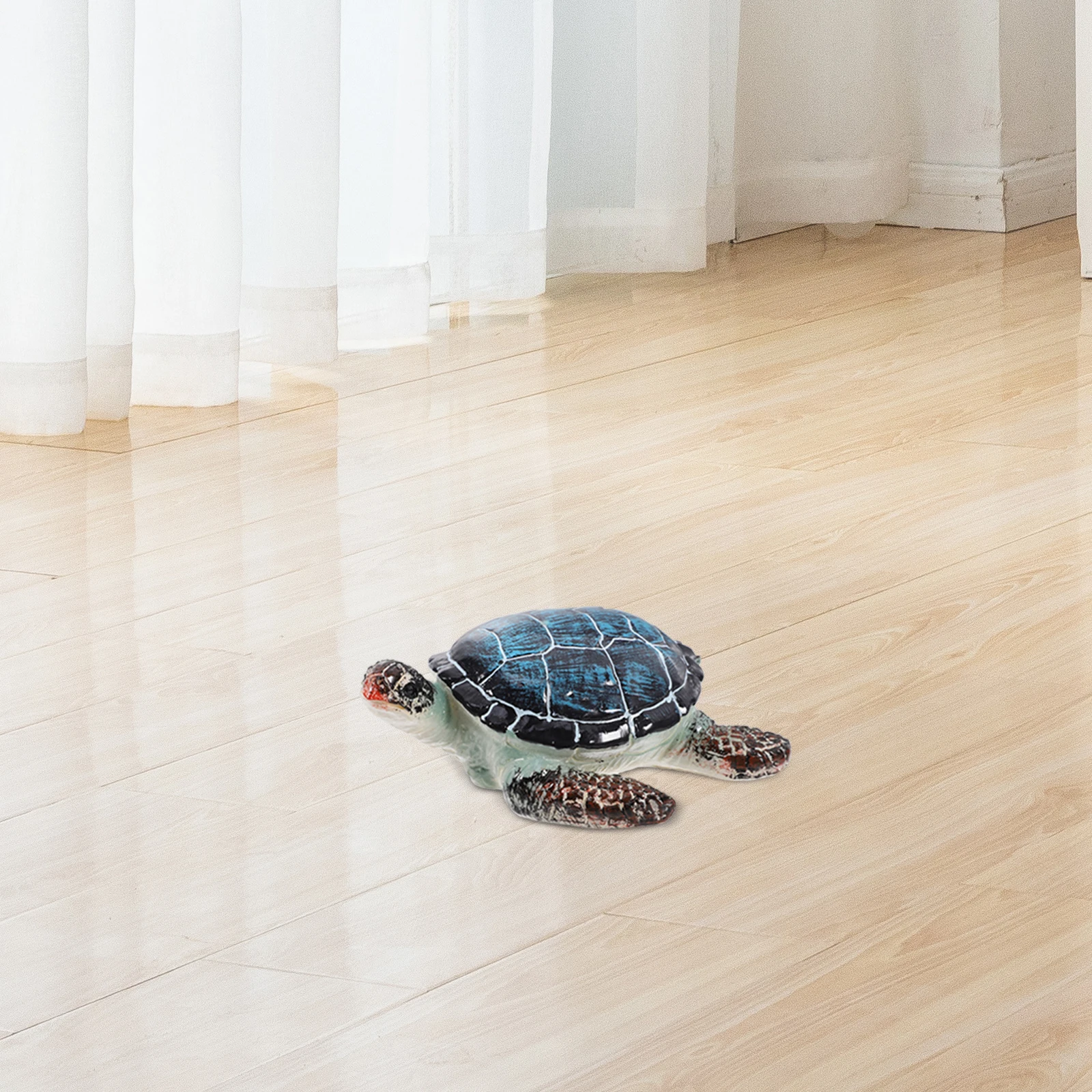 

Blue Resin Figurine Mini Mini Figurine Garden Statue Realistic Sea Turtle Miniature Sea Turtle Decor Frogs Toy