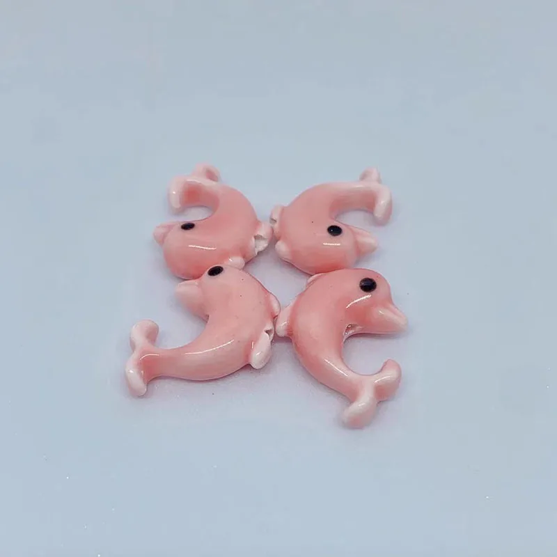 10pcs Dolphin Ceramic Beads for DIY Jewelry Making - Create Unique Bracelets Necklaces Earrings