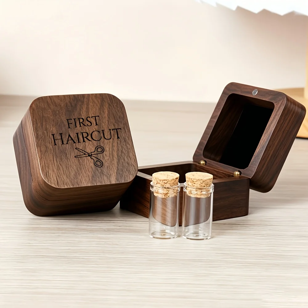 First Hair Wooden Storage Box Set Tooth Fairy Umbilical Cord Keepsake Hair Tooth Collection Preservation Portable Hospital Gift