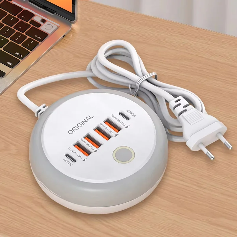 USB Fast Charging Charger 50W Multi Ports Type C Wall Charger Travel Phone QC3.0 Adapter For iPhone Huawei Xiaomi EU US UK Plug