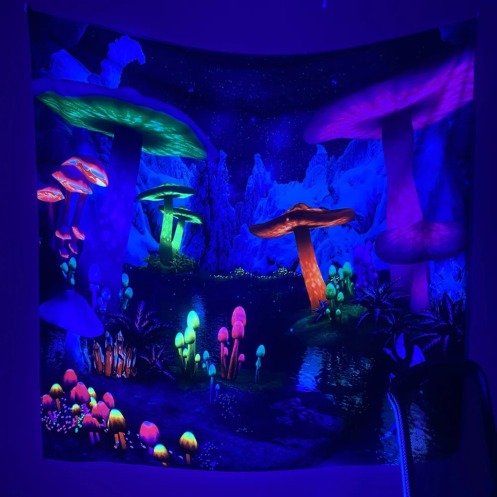 Fluorescent tapestry Luminous tapestry background cloth Home decoration wall hanging wall tapestry abstract