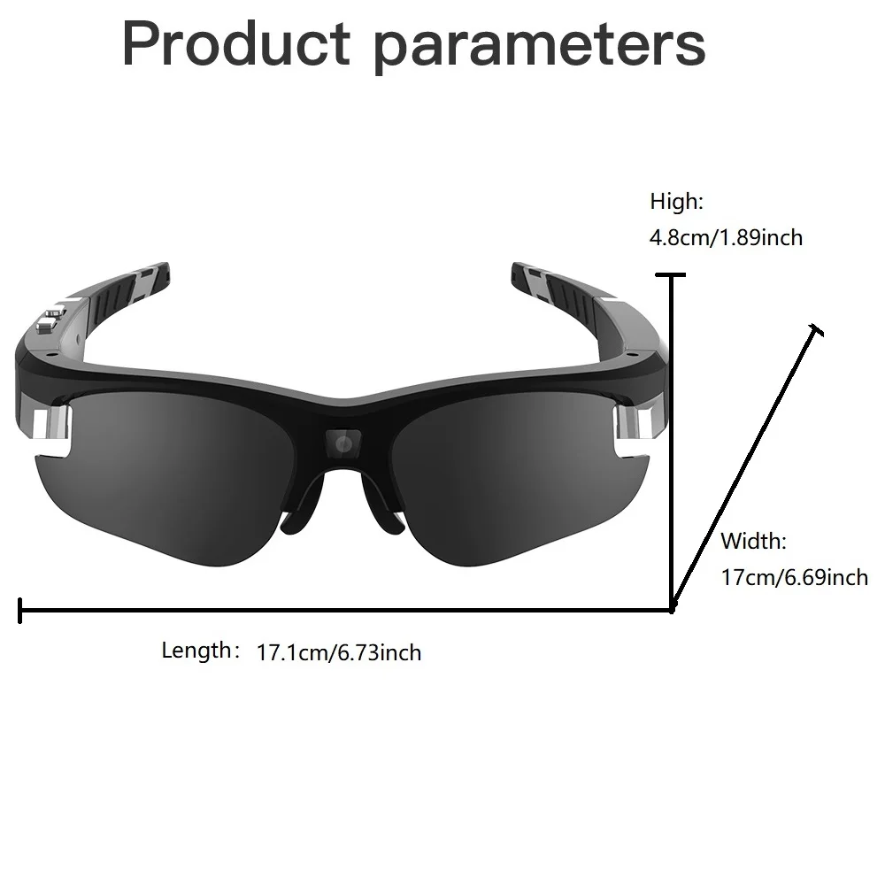 1080P HD Smart Glasses Mini Camera with Polarized Lens Action Sunglasses for Outdoor Bicycle Sports DV Video Recorder