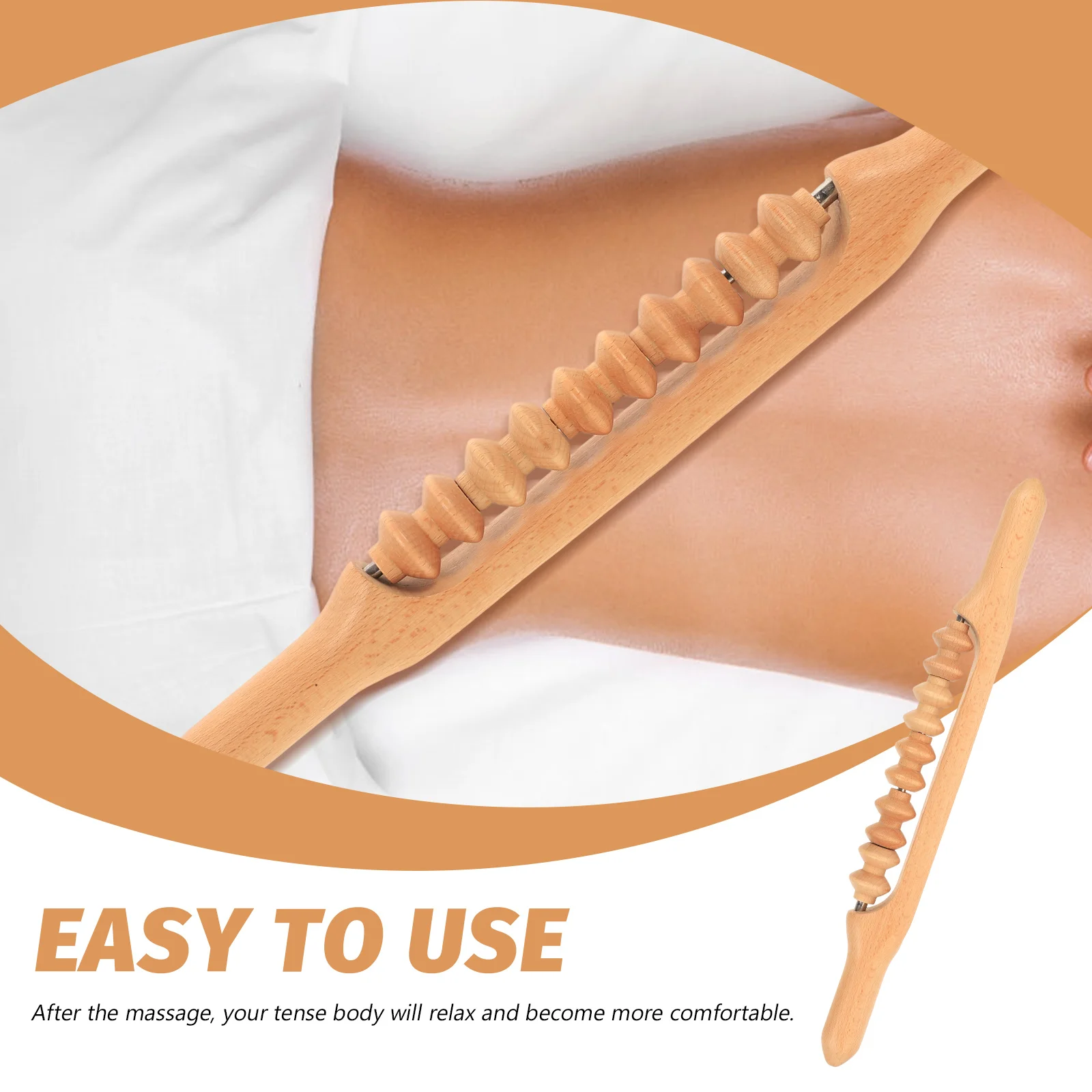 

Full Body Massage Roller Wooden Gua Rod Scraping Stick Meridian Massager Hand Held Face Back Neck Shoulders Legs Feet Home