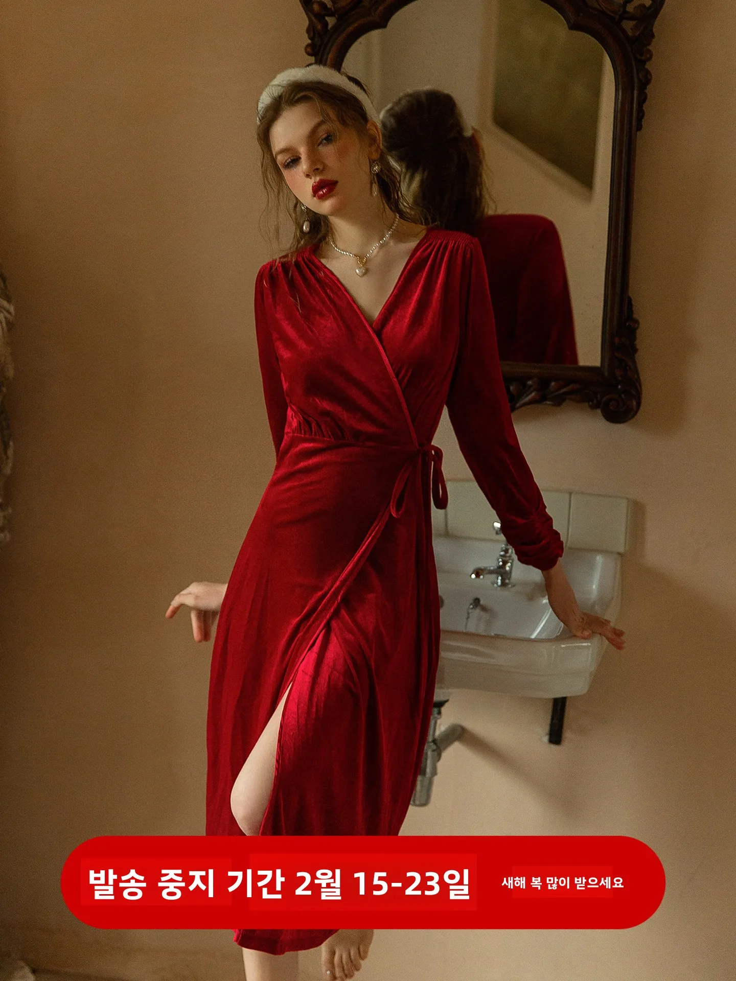 sexy-velvet-long-sve-spwear-women's-robe-v-ne-long-dr-home-clothes-new-year-red-bride-morning-gown-korean-sle