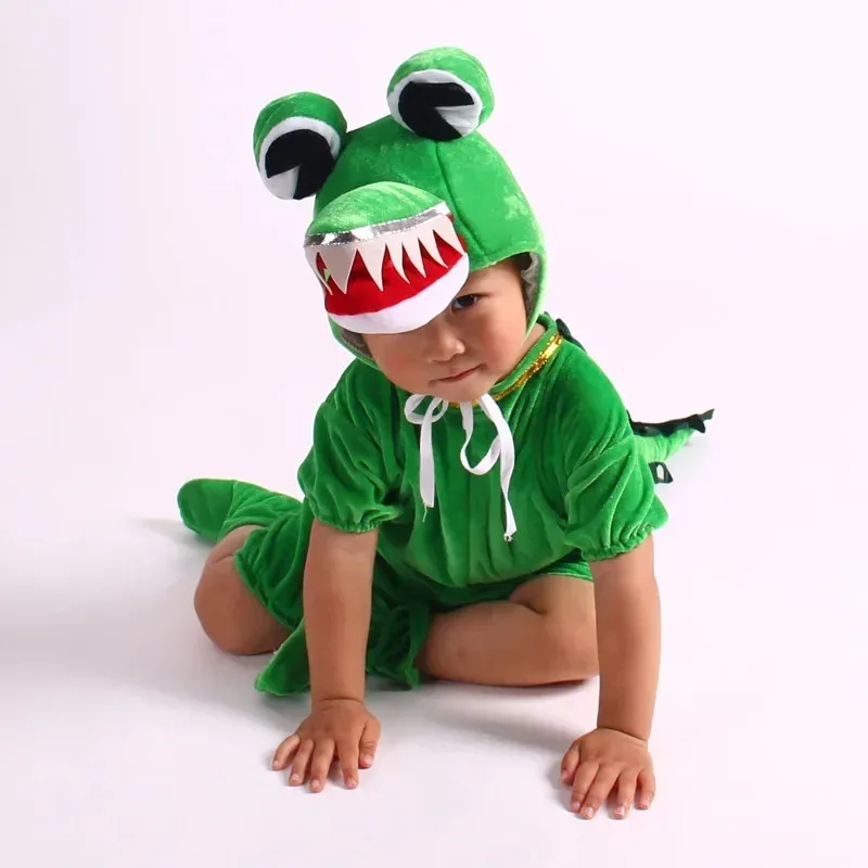 

asdh8@Unisex Toddle Children Adults Plush Animal Cosplay Crocodile Pajamas Fancy Dress Jumpsuit Costume GiftsCOSda@