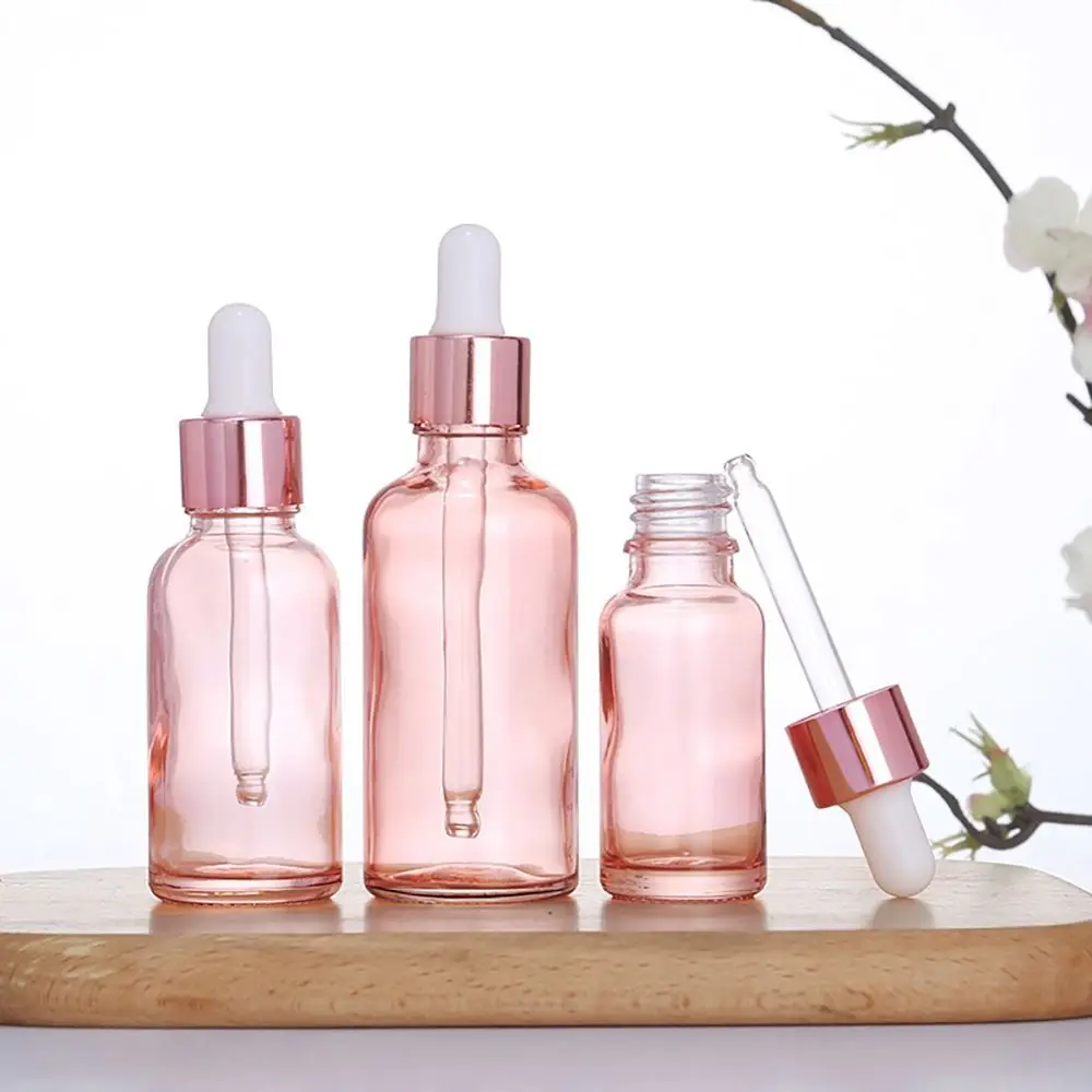 1Pcs Refillable Dropper Bottle Clear Glass Perfume Dispenser Empty 5ml 10ml 15ml 20ml 30ml 50ml 100ml Serum Oil Bottle