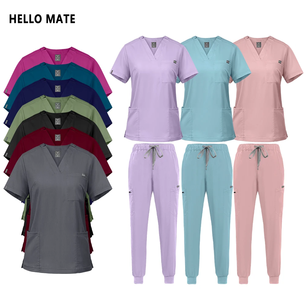 Hospital Staff Workwear Doctor Nurse Scrub Set High-quality Medical Uniform Clinic Surgeon Medical Nursing Clothes Lab Work Suit