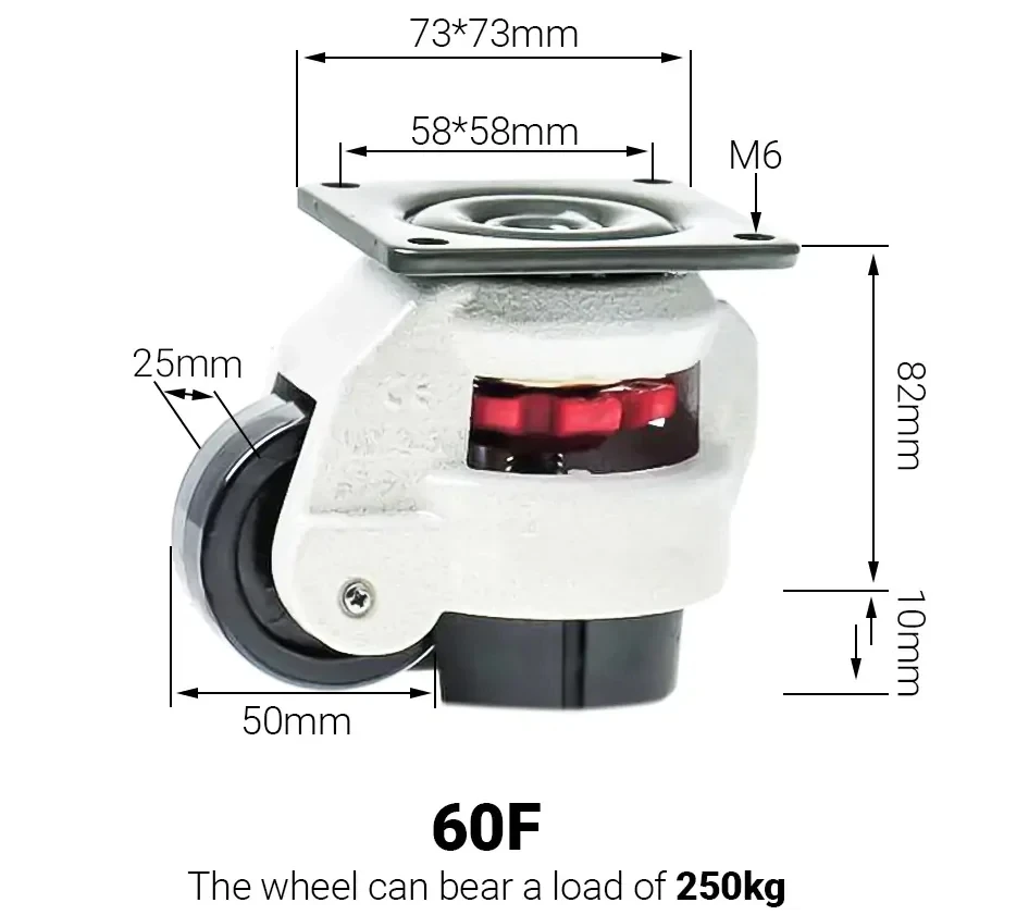 3D 60F Swivel Caster Flat Panel Installation for 3D Printer Parts - view 2