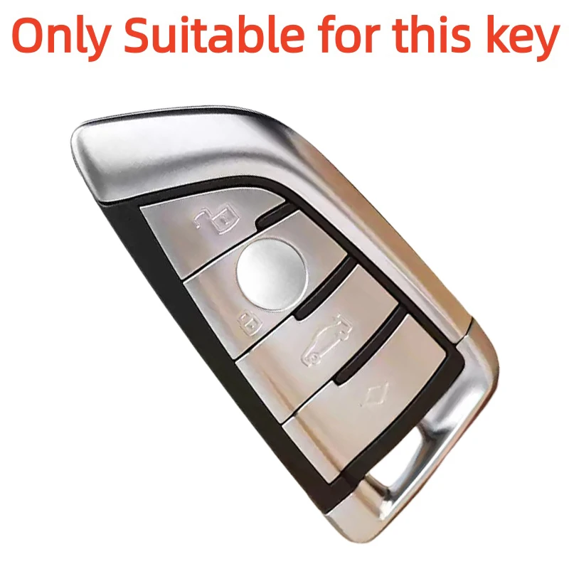 For BMW 2 3 5 6 7 Series X1 X2 X3 X5 X6 2023 2022 2021 Remote 4 Button Silicone Key Fob Ring Chain Case Cover Holder Protector