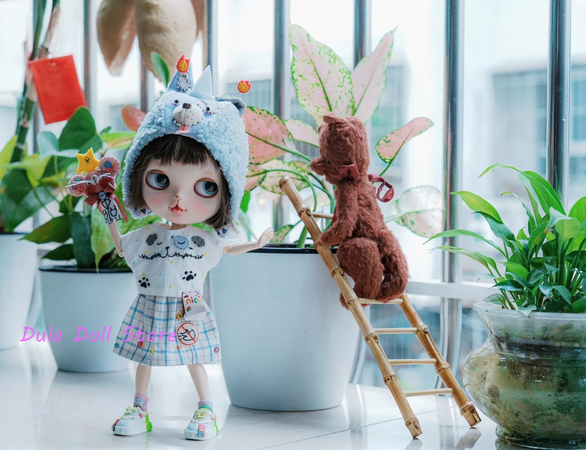 Dula Doll Clothes for Blythe Handmade Ghost Dog dress ob24 ob22 Azone Licca 1/6 Bjd DollAccessories