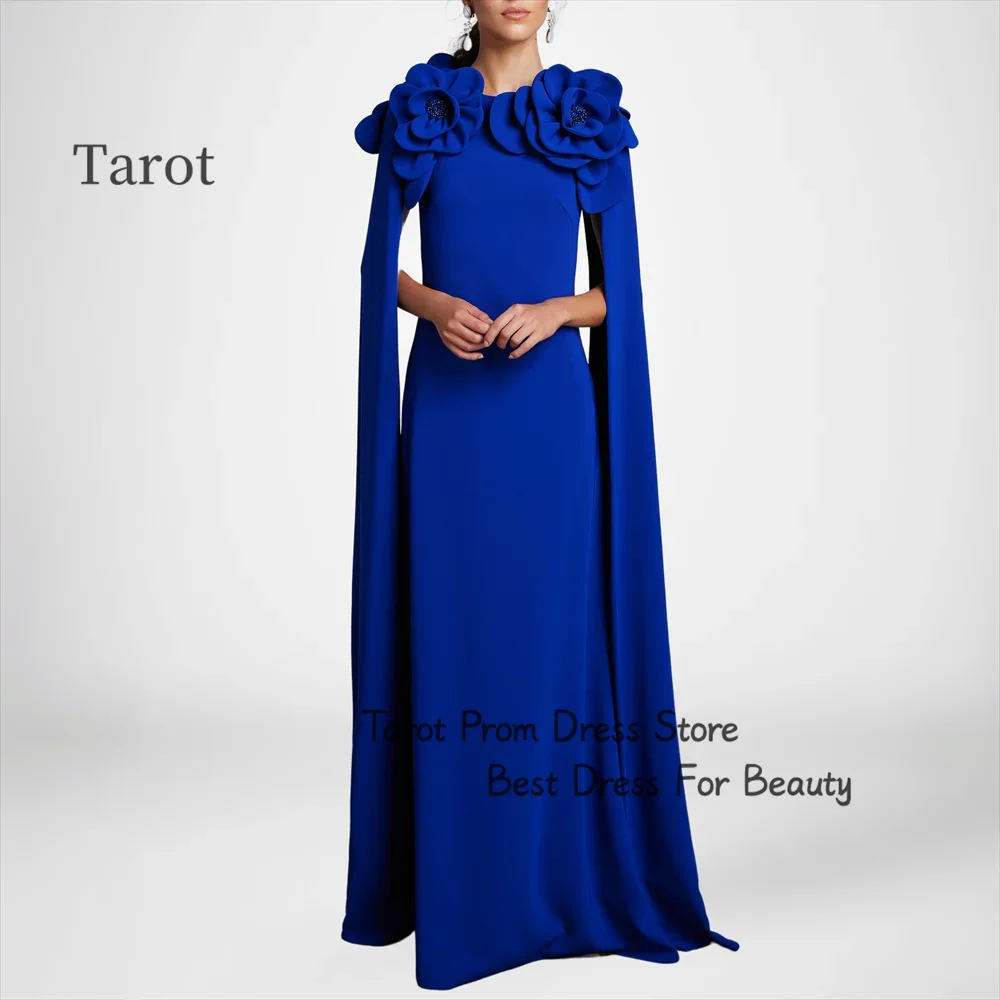 

Tarot A Line Flowers Prom Dresses O Neckline Floor Long Sleeves Modern Flromal Birthday Wedding Dress Women Wear فساتين سهرات