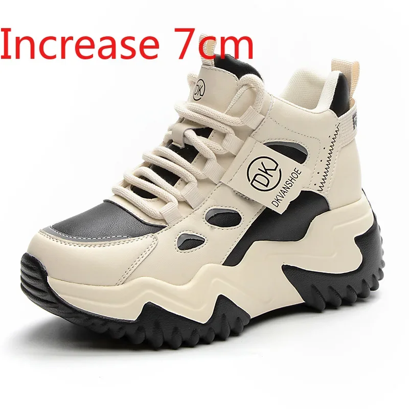 Women Sneaker Leisure Sports Shoes Thick Soled Athletic Shoe 7cm Increase Height Student Running Shoes for Women 2024