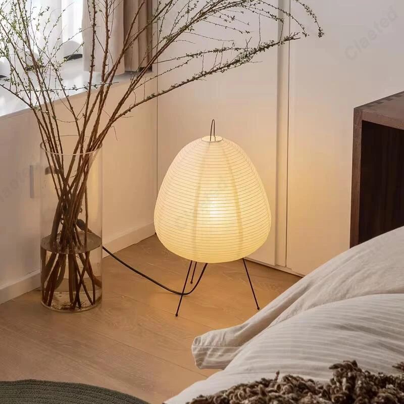 Simple LED Rice Paper Table Lamp Indoor Lighting E27 Living Room Bedroom Dining Room Bar Decoration Atmosphere Lighting Fixtures