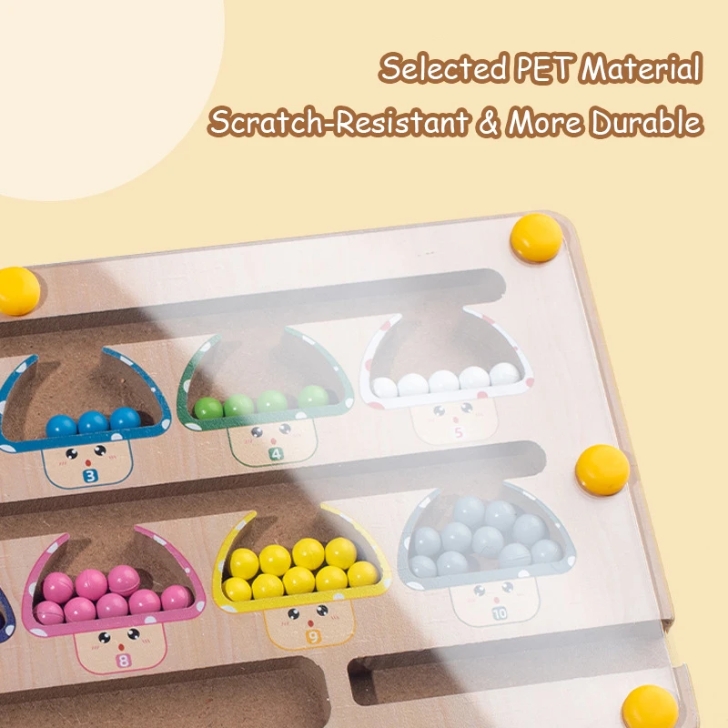 แม่เหล็กสีและตัวเลขเขาวงกตของเล่น Montessori, การเรียงลําดับสีไม้จับคู่นับแม่เหล็กกระดานปริศนาสําหรับ 3 + ปี