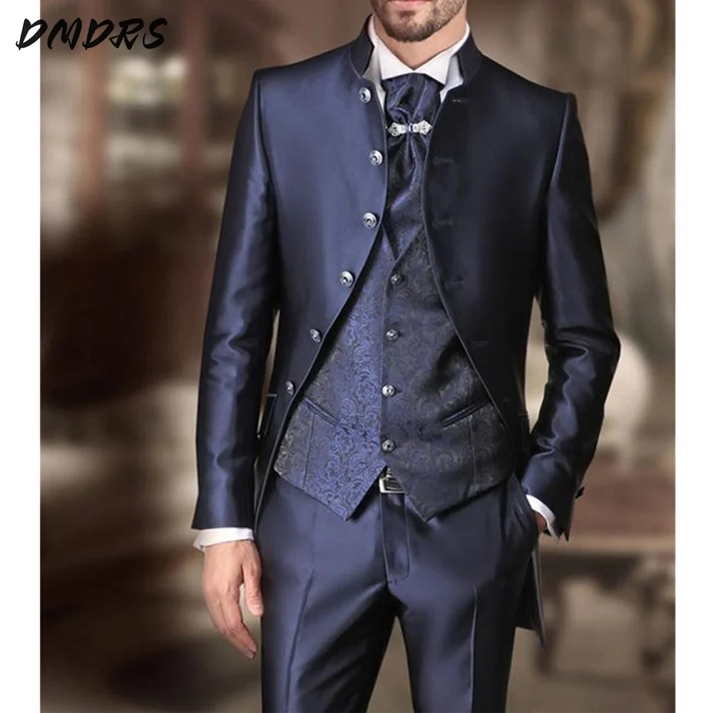 Luxurious Men Suits Slim Fit Formal 3 Piece Wedding Tuxedo for Groom Business Male Classic Formal Jacket Pants Vest