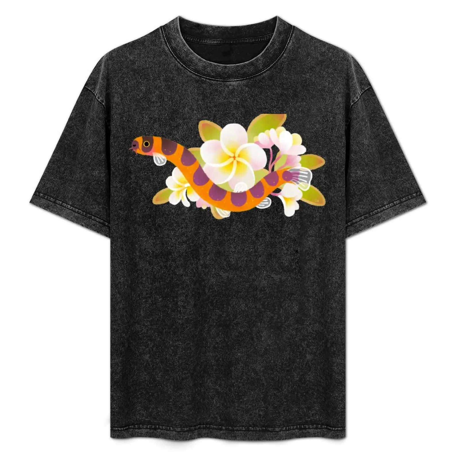 

Kuhli loach and plumeria T-Shirt blue lock blacks summer tops custom t shirt men workout shirt