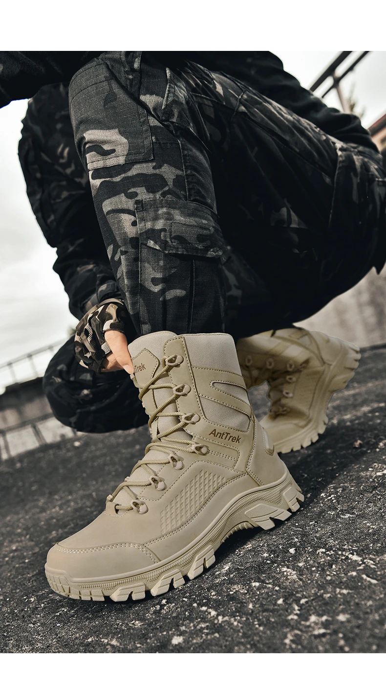 Wilde Trainingsstiefel für Herren, vier Jahreszeiten, rutschfeste, wasserdichte Outdoor-Stiefel, modische Komfort-Dschungel-Wandersneaker-Stiefel – Detail 18