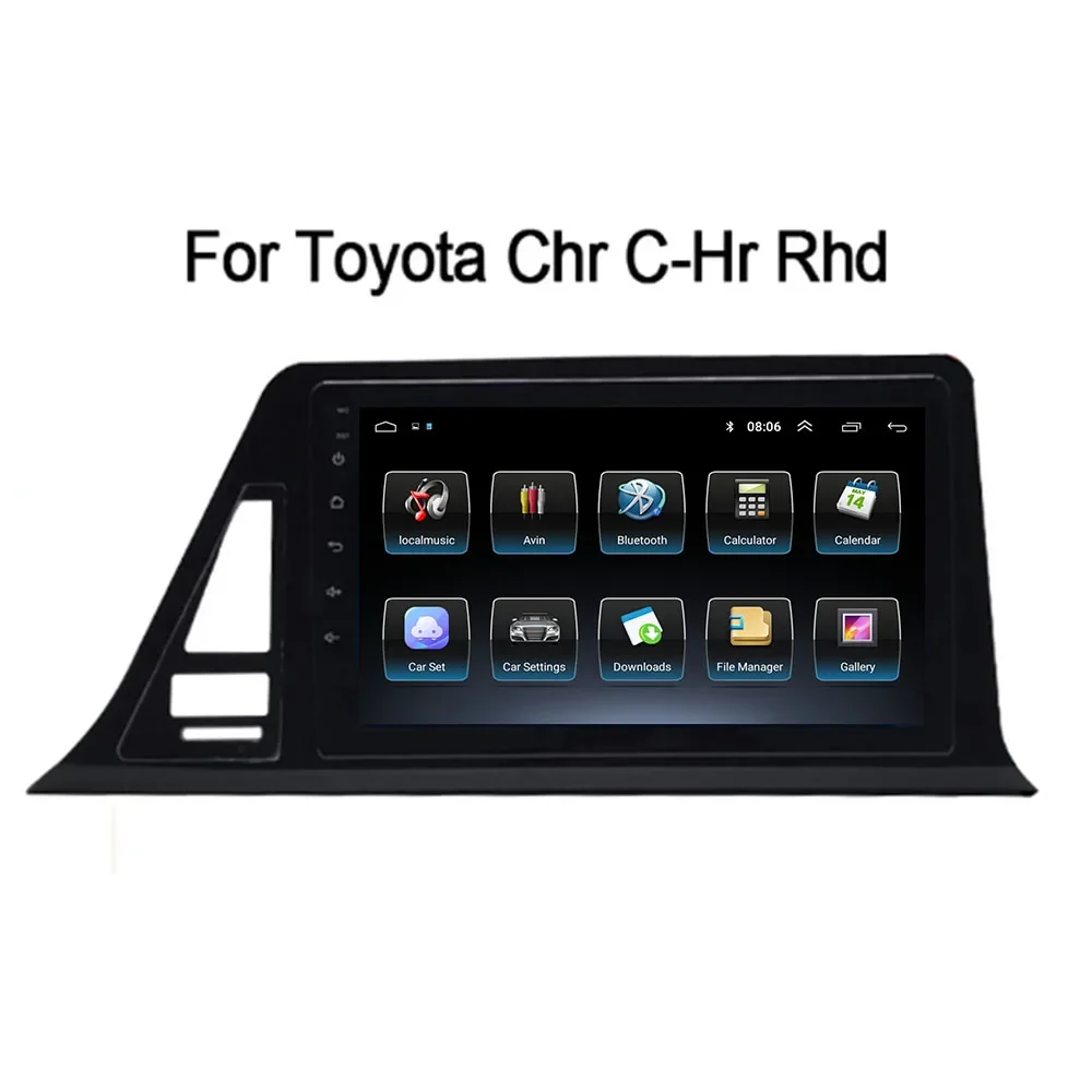 2 Din Android 13 Autoradio Dvd Gps Multimedia Videospeler 5G Wifi Camera Dsp Carplay Voor Toyota Chr C-HR Rhd 2016-2030