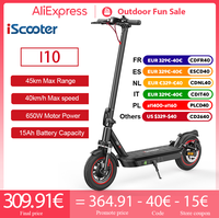iScooter i10 Electric Scooter 650W 15Ah Powerful Electric Kick Scooter 45km Max Range 40km/h Speed Electric eScooter With APP