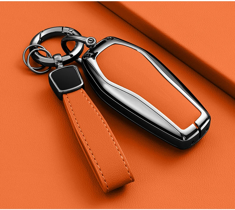 Auto Zink-legierung Leder Schlüssel Fall Abdeckung Für BYD Song Plus Atto Han EV Tang DM Qin Dichtung Delphin Schlüssel Tasche Tasche Brieftasche Organizer – Detail 7