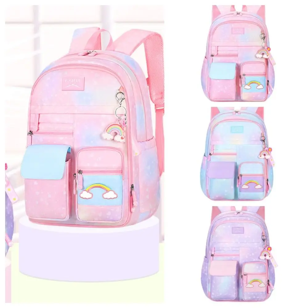 

Rainbow Children Backpack Side-Open Refrigerator Style Door Opening Shoulders Bag Korean Style Large Capacity Student School Bag