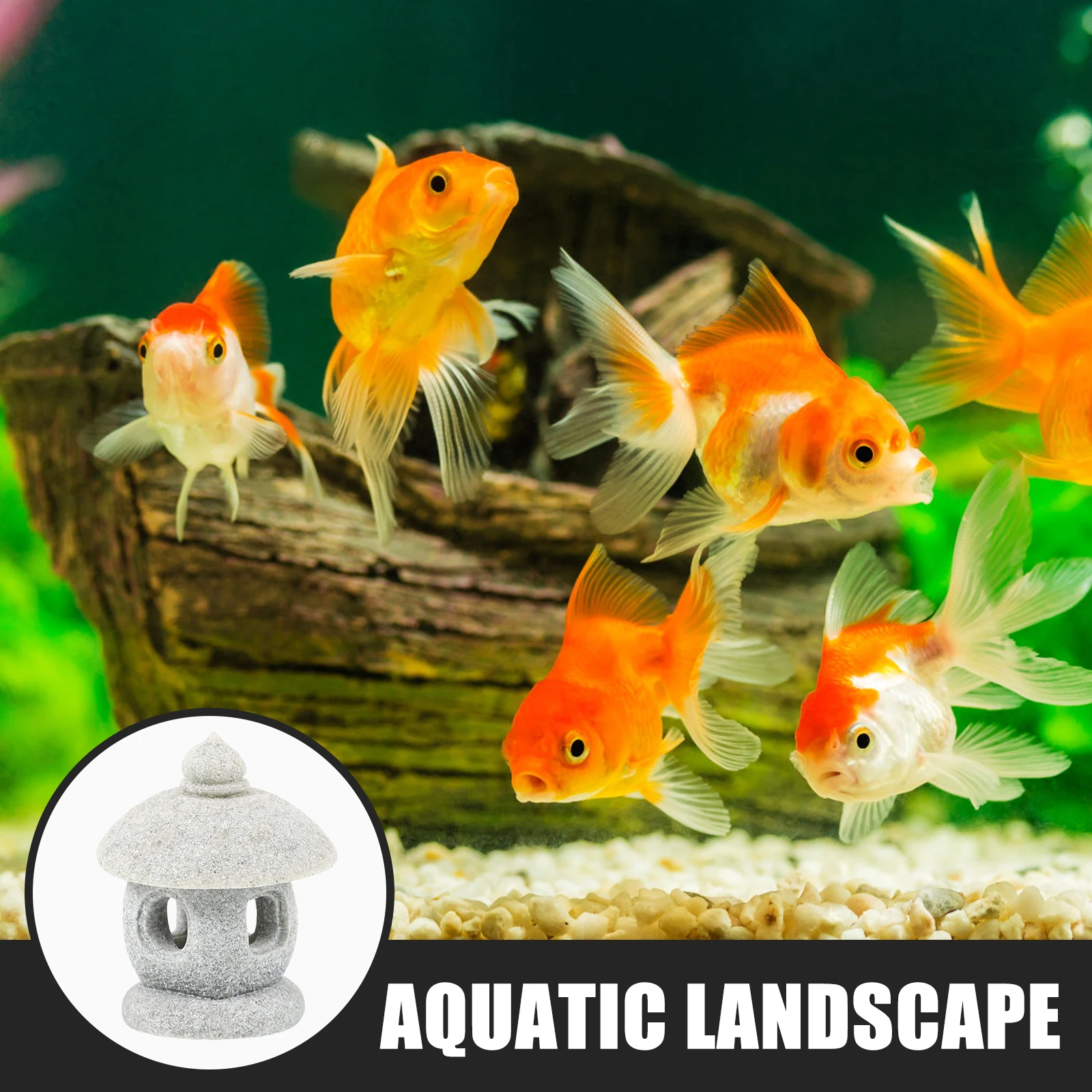 

Mini Stone Lantern Ornaments 56g Small Round Realistic Fish Tank Decor Pavilion Statue Mini Garden Ornaments Bonsai Decoration