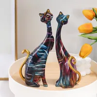 European Creative Abstract Oil Painting Cat Decoration, Porch Cat Decoration 3