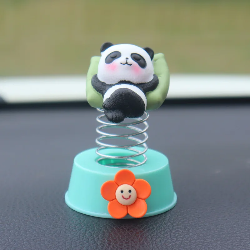 

Car Interior Miniature Ornament Accessories Cute Bobblehead Doll Lying Dog Panda Pig Rabbit Central Control Interior Decoration