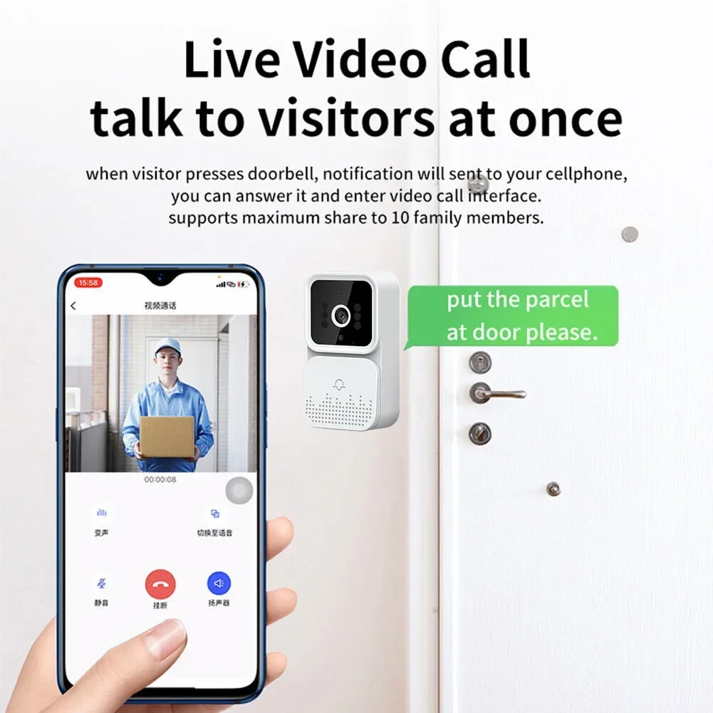 Campanello WiFi wireless elettronico M6 Campanello video intelligente Citofono visivo digitale Campanello per porta intelligente Telecamera di sicurezza domestica