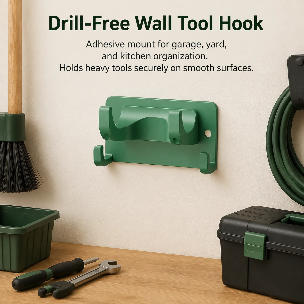 Tool Organizer Adhesive Tool Hook Rack for Garage Garden Shed Heavy Duty Modular Wall Storage System Space Saving Durable