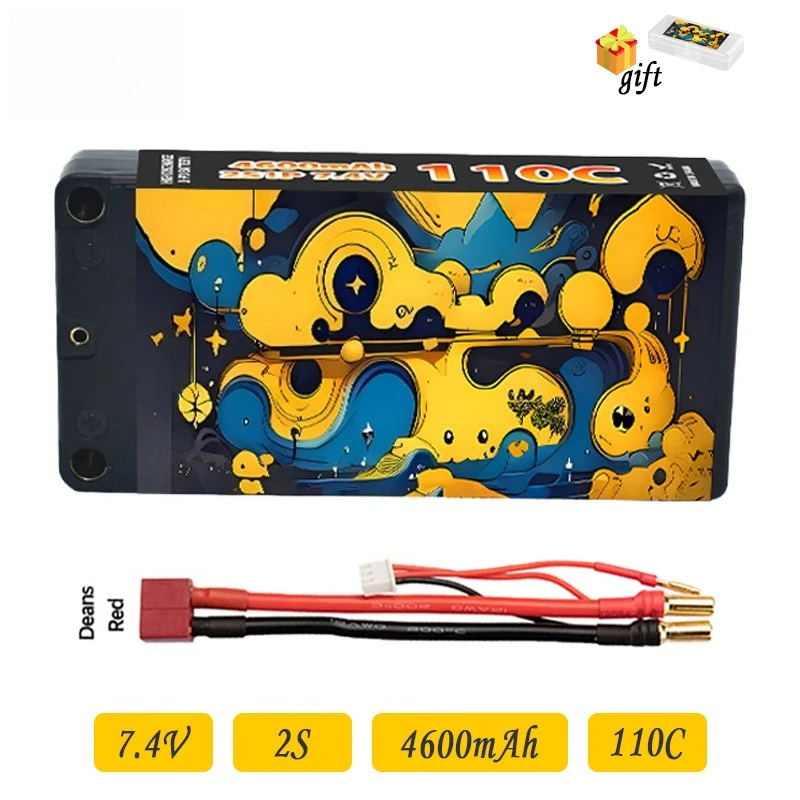 

4600mAh 2S 7.4V 110C 1/12 Drift Racing Monster Truck Off-Road RC Thin Lithium Battery