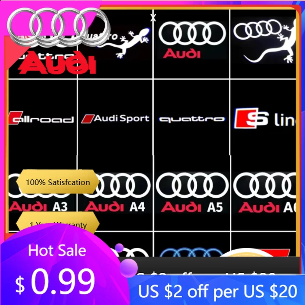

Hub Caps Hot For Audi 2/4PCS car door LED welcome light allroad Audi S LINE S TT RS A1A3A4A57Q3Q5Q7Q8 Audi Gecko Quattro floo