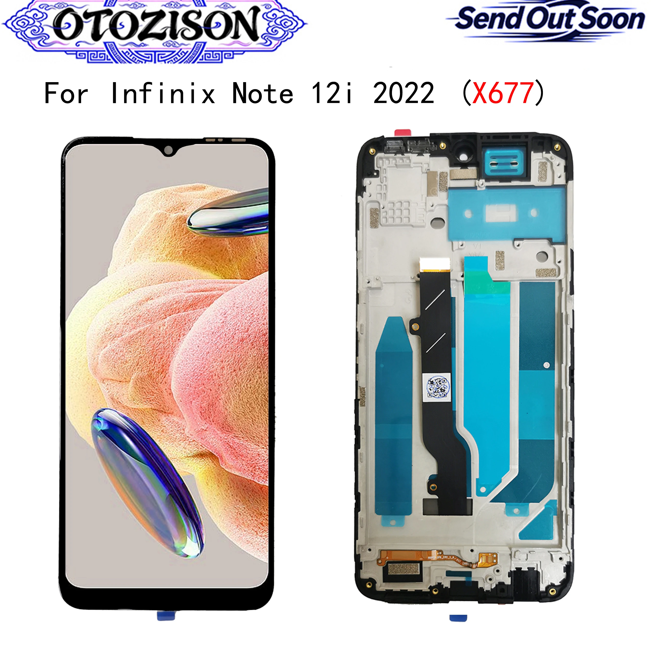 Дисплей LCD AMOLED для Infinix Note 12i 2022 X677, сенсорный экран, дигитайзер с рамкой в сборе