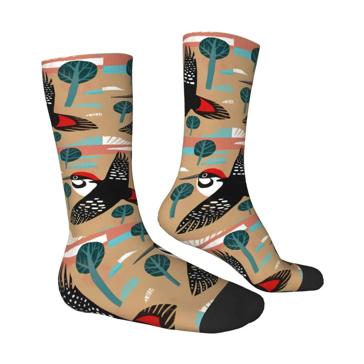 Woodpecker Sock Printed Man Polyester