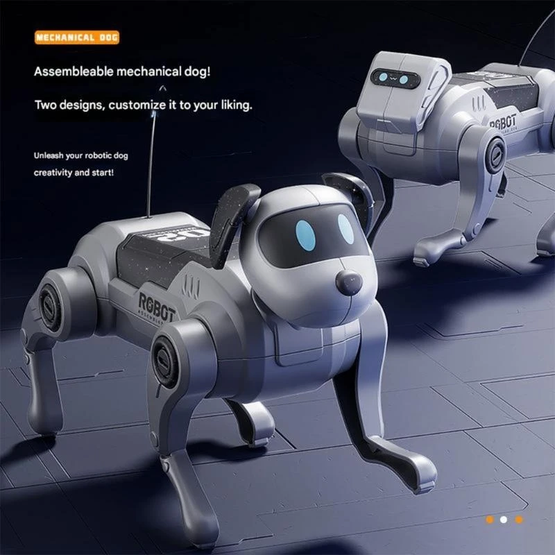 Interactive Robotic Dog Toy Remote Control for Kids Educational Assembly Fun