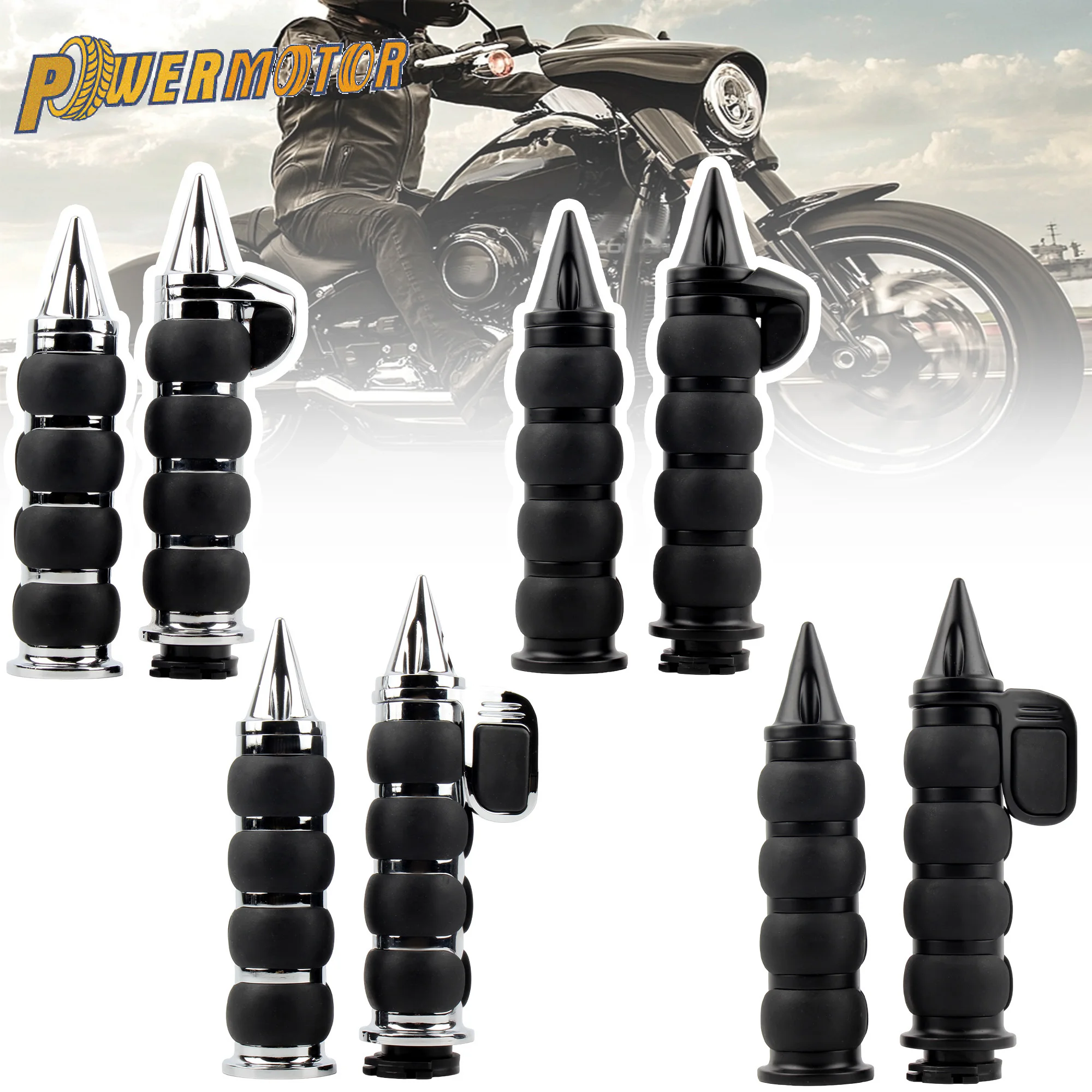 1 "25mm Universal Motorrad Handgriffe Lenker Griff Bar Für Harley Touring FLHR Softail Fat Boy Sportster XL 883 1200 Dyna