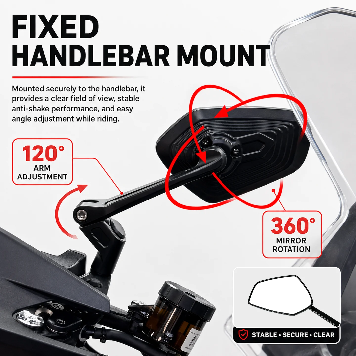 Foldable Rotatable Motorcycle Side Rearview Mirrors Multi-angle Adjustable for KTM 1290 Super Adventure 890 790 ADV