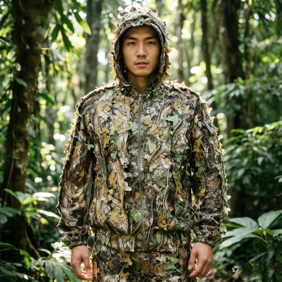 Zestaw kamuflażowy 5 w 1 Liść  – Camouflage Hunting Jacket recenzja i cena
